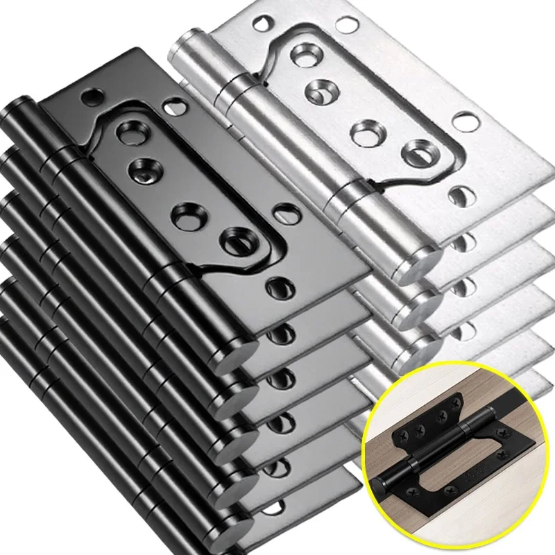 304 stainless steel 4-inch folding door with mother son hinge, additional screws, wardrobe furniture hardware accessories