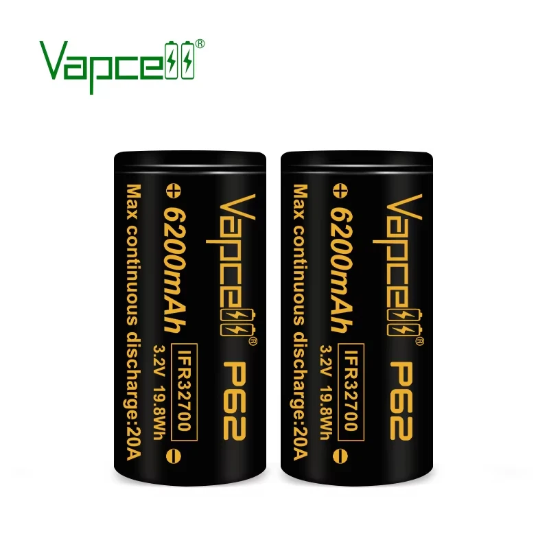 الأصلي Vapcell 32700 P62 6200mah بطارية 3.2 فولت 20A بطاريات ليثيوم قابلة للشحن قدرة عالية INR 32700 خلية لحزمة البطارية