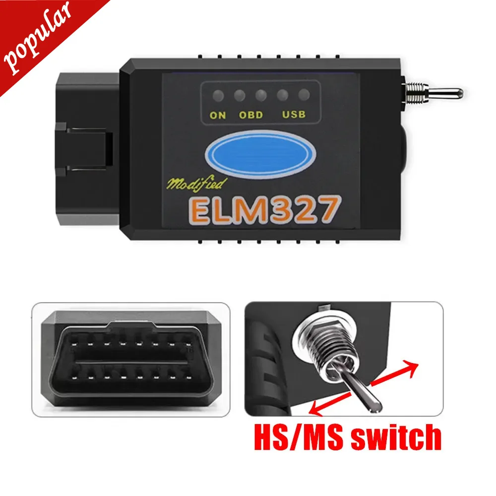 HS-CAN/MS-CAN ELM327 V1.5 Switch PIC18F25K80 Chip Support BT/WIFI ELM 327 For Ford FORScan OBD2 Car Diagnostic Scanner