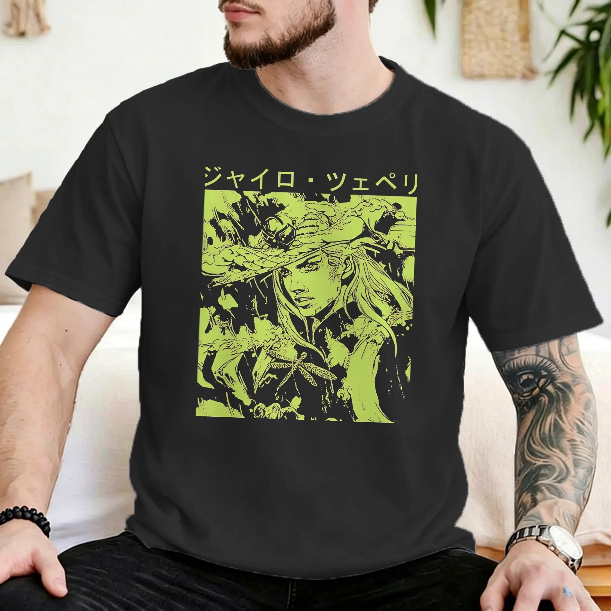 Gyro Zeppeli Men Women's T Shirt JoJos Anime  Funny Tee Shirt Short Sleeve Crewneck T-Shirts Cotton Plus Size Clothing