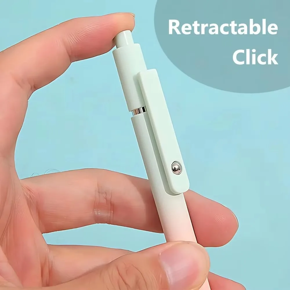 

5/6Pcs Gifts Aurora Gradient Color Gel Ink Pens Low Center Gravity Push-type Signature Pens 0.5mm Quick Drying School Supplies