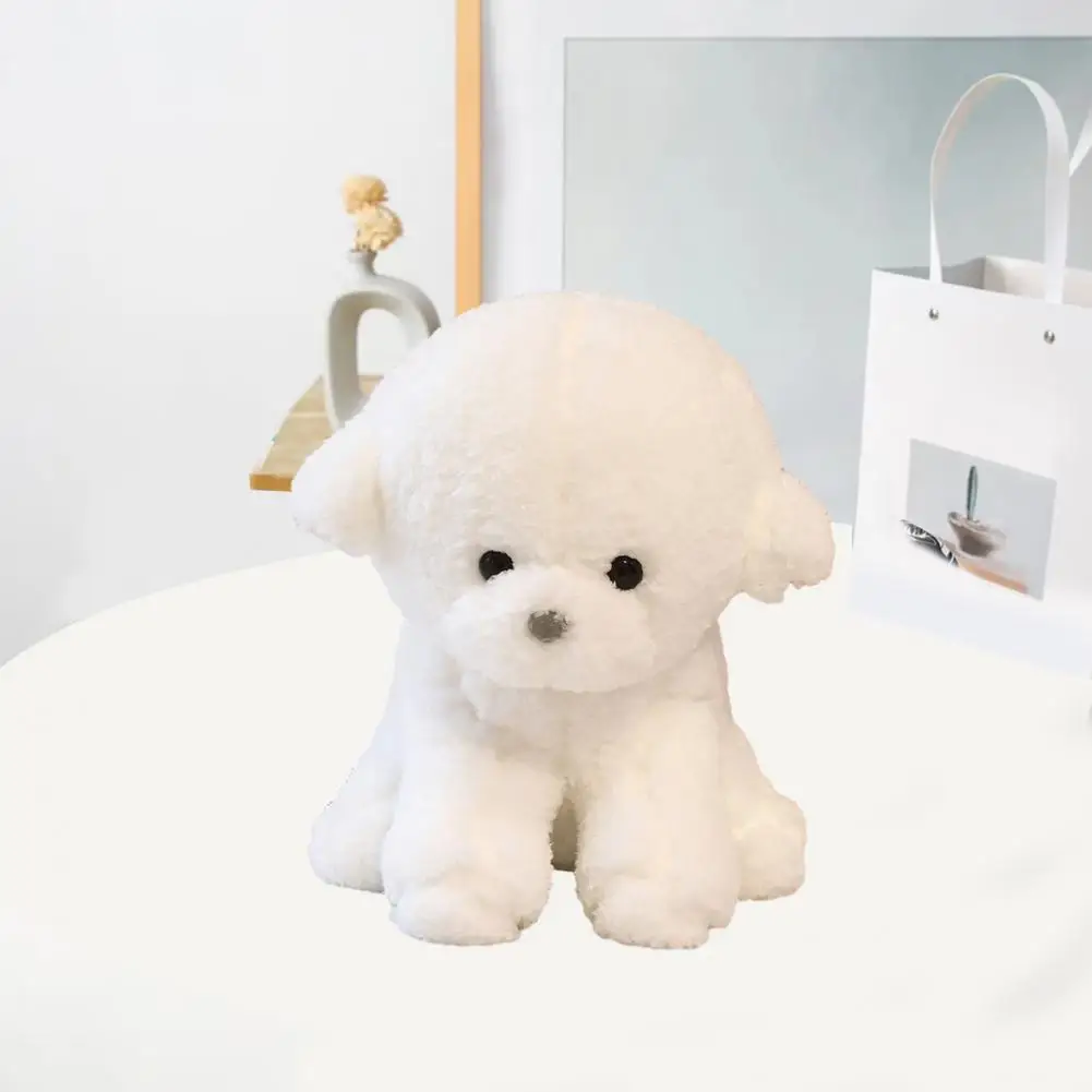 Realistic Dog Plushie Soft Fluffy Sitting Dog Plush Toy Cute Stuffed Puppy Plushie Kids Comfort Doll Home Decoration Girlfriend