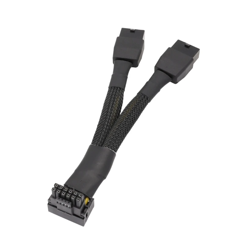 2X8PIN to 16Pin（12+4）Adapter Cable 16AWG PCIE5.0 12VHPWR 90 Degree Elbow Graphics Card Cable for RTX4090 RTX4080