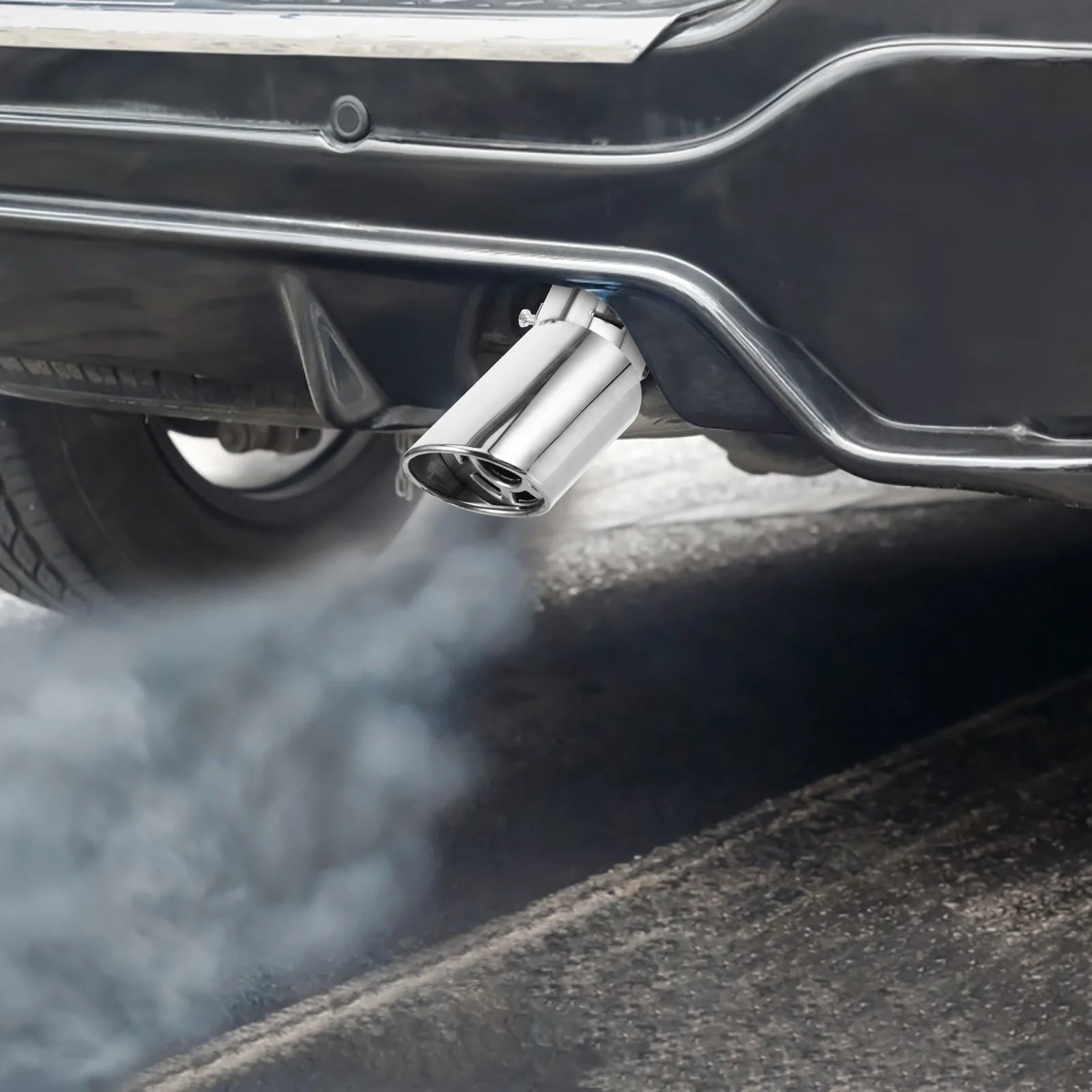 

Stainless Steel Exhaust Muffler Tip Automotive Curved Tail Fitting For Car Noise Reduction Single Tip Replacement Accessory