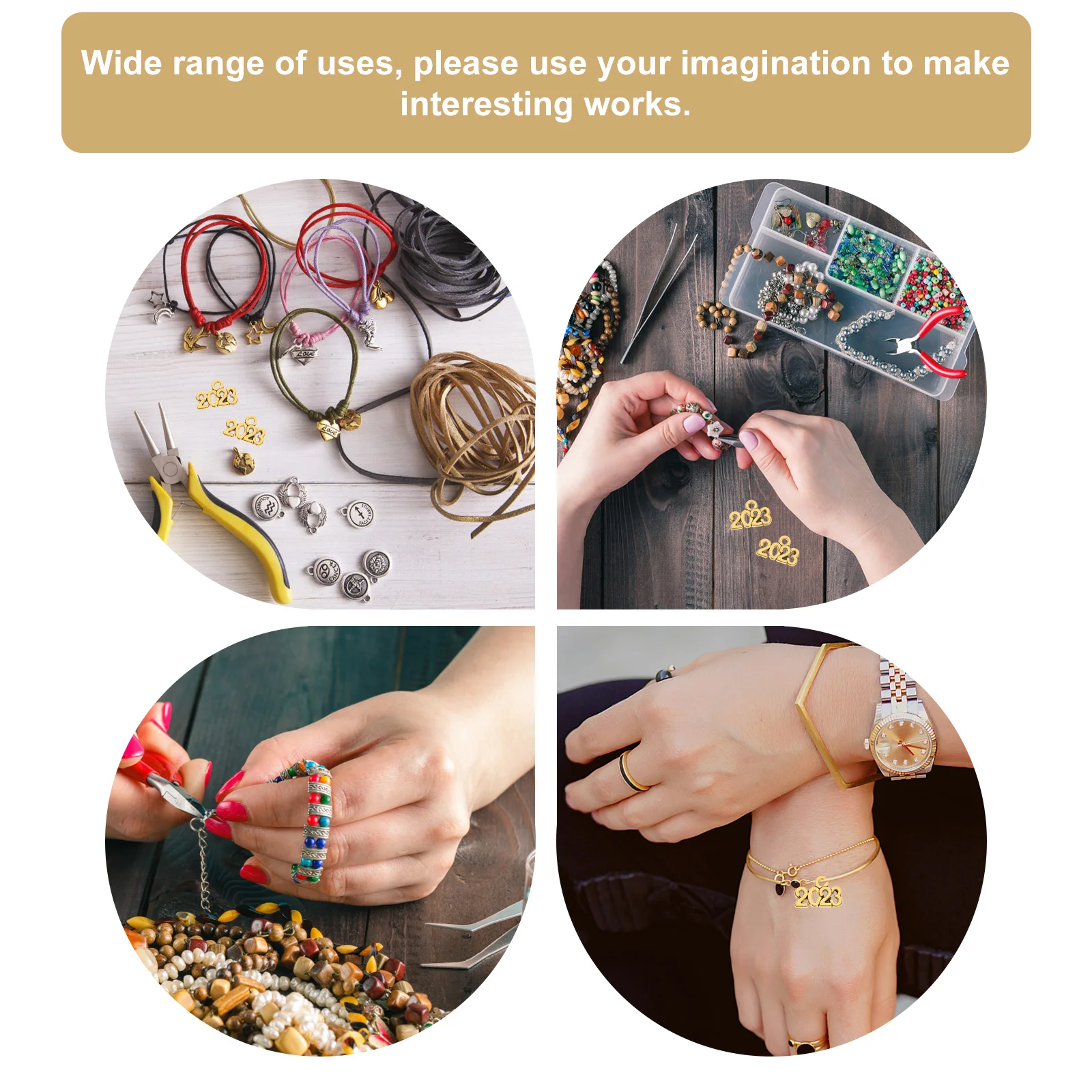 

100 Pcs Decoration 2023 Pendant Charms for Jewelry Making Accessories Pendants and Decorations Number Year