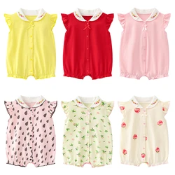 Baby summer thin sleeveless romper jumpsuit newborn girl baby 0-3-9 months 1 year old 100 days