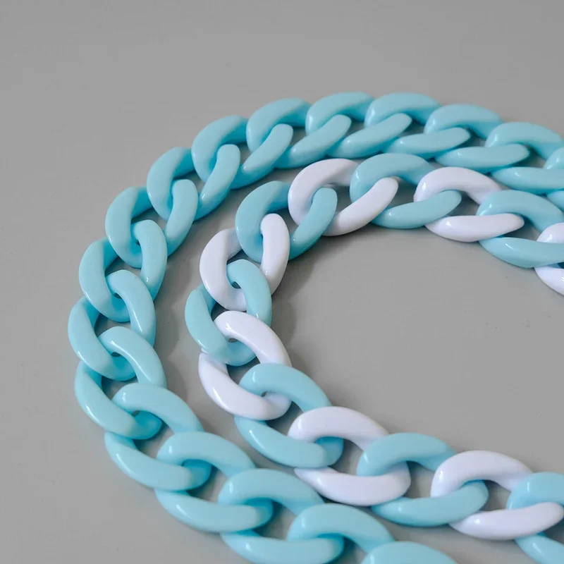 

New Fashion Woman Handbag Accessory Chain Detachable Replacement White Blue Bag Strap Women Shoulder Resin Cute Phone Case Chain