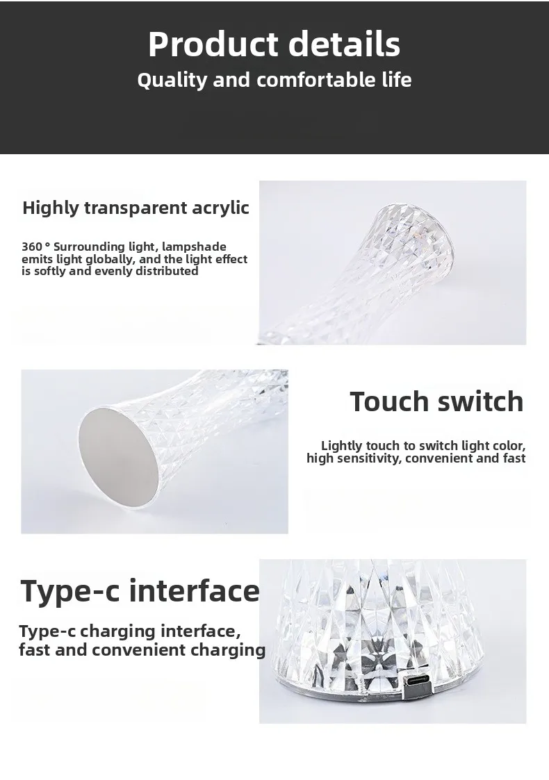 Creative Curvy Waist Crystal Table Lamp Touch Control Romantic Atmosphere Night Light Decorative Gift Lamp for Bedroom Bedside