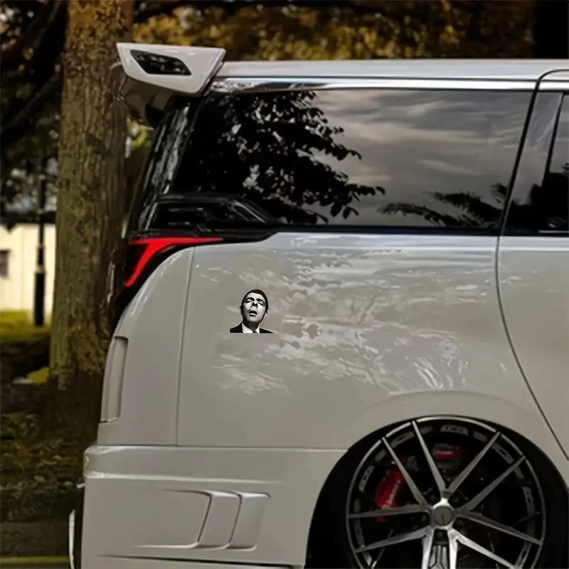 ملصق كوميدي عاكس للضوء من Mr. Bean - ملصق PVC مبتكر للسيارة والدراجات النارية والخوذة | أسود وذهبي، ذاتي اللصق، #6