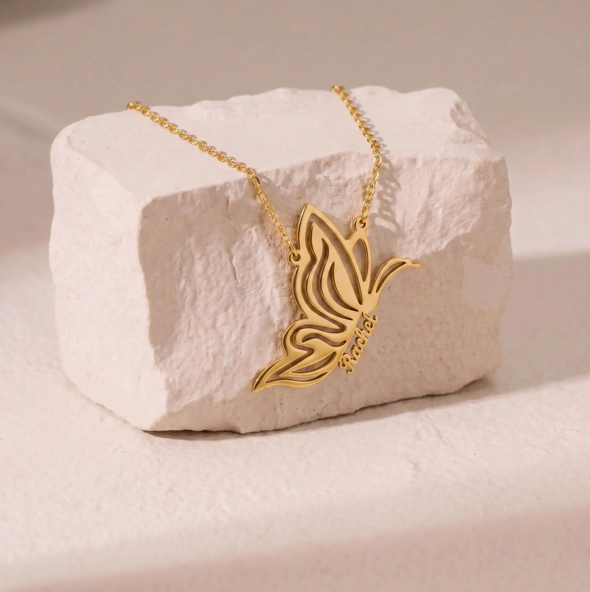 Butterfly Shaped Custom Name Necklaces for Women Personalized Stainless Steel Necklace Charm Minimalist Customized Jewelry 2026