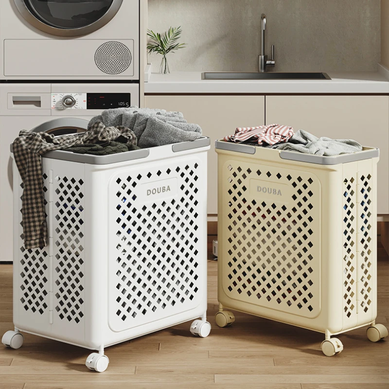 Removable folding laundry basket, clothing change and washing storage basket, large-capacity multi-functional storage basket