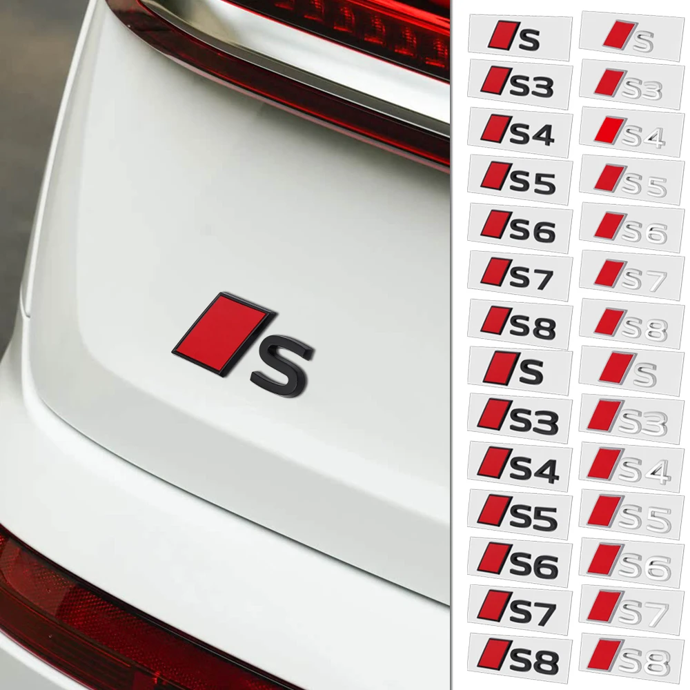 Für Audi A4 B8 B6 B9 B7 A3 8P 8V 8L A6 C7 C6 C5 Karosserie Heckklappe ABS-Emblem S3 S4 S5 S6 S7 S8 Aufkleber Dekor Zubehör – Detail 1