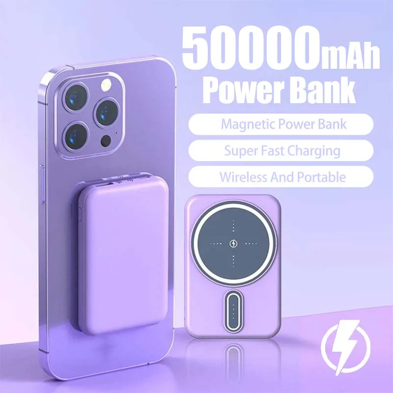 

Для iPhone Магнитный Power Bank 30000 мАч Беспроводной портативный мобильный внешний источник питания с несколькими интерфейсами для путешествий для Magsafe