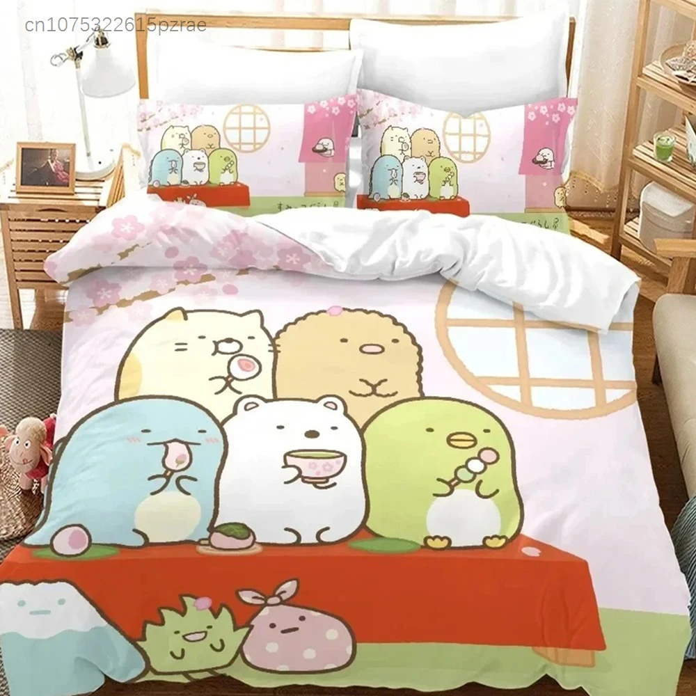 3D Print Sumikko Gurashi Cartoon Bedding Set 3D Printed Suitable For Bedroom Duvet Cover Set With Pillowcases Kids Home Textile