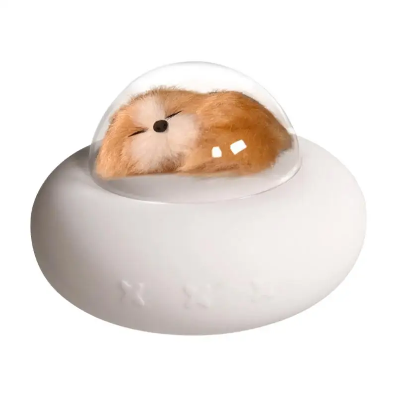 Silicone Night Light 7-Color Cute Silicone Pet Dog Spaceship Bedside Lamp Portable Touch Table Lamp Study Modern Bedroom Table