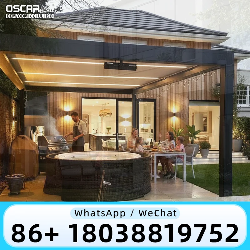 Sturdy Aluminum Pergola Waterproof Retractable Canopy Modern Innovative Outdoor Patio Garden Backyard Deck Europe Americapergola