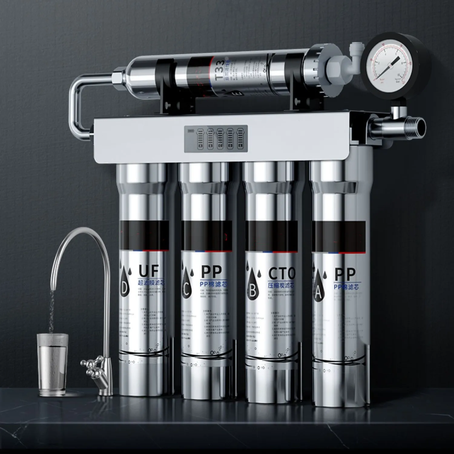 New Arrival 90 Liters Kitchen 5 Stages 304 Stainless Steel Water Purifier Machine for Home