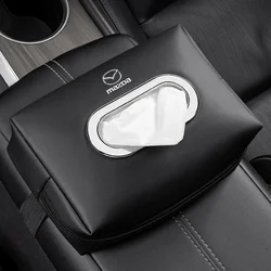 Caja de pañuelos interior de cuero para coche, bolsa de almacenamiento con reposabrazos para Mazda 3 6 RX8 RX7 MX3 Axela Atenza MX5 CX9 CX3 CX5 CX7 323 626 SKYACTIV