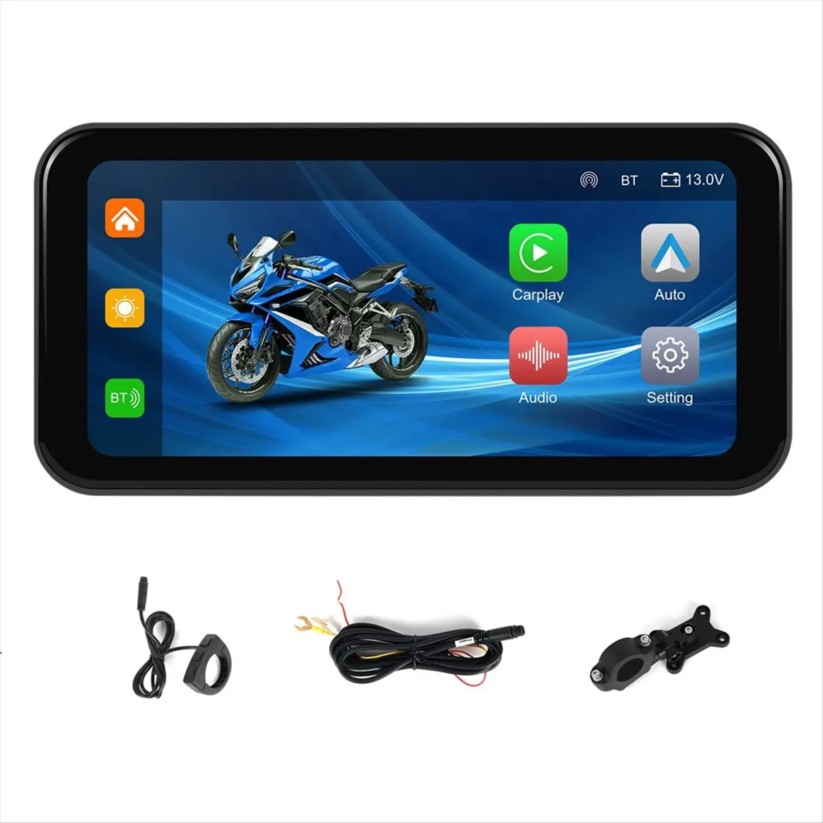 A23Z 6.25inch Motorcycle DVR Wireless Carplay Screen Portable Motorcycle Navigation Android Auto Monitor Multimedia Player