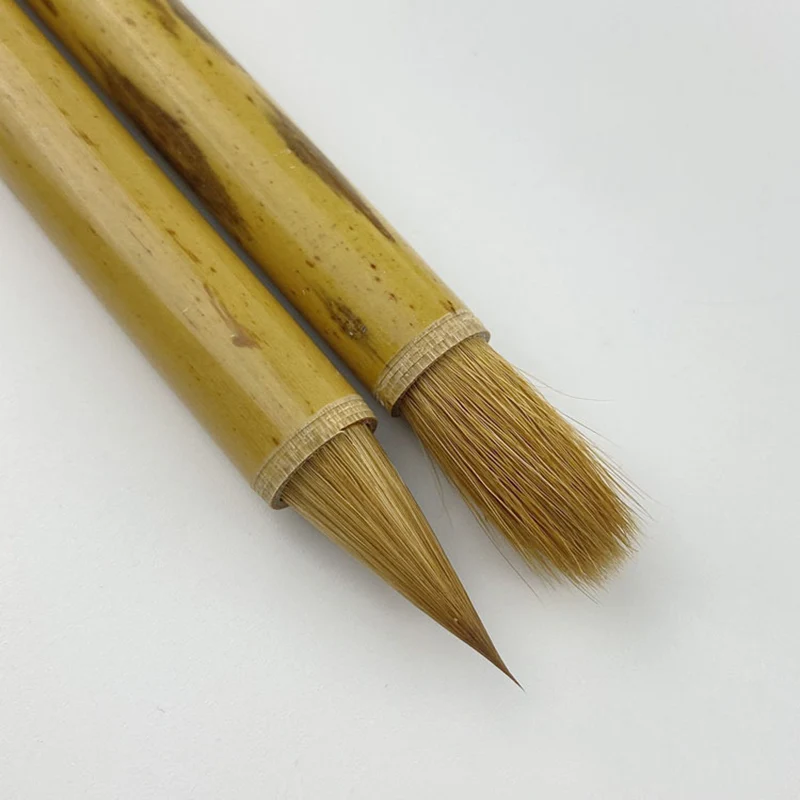 5 Pcs Bamboo Calligraphic Brushes Soft Weasel Wolf Hair Sharp Writing Brush for Regular Script Xiaokai Chinese Characters