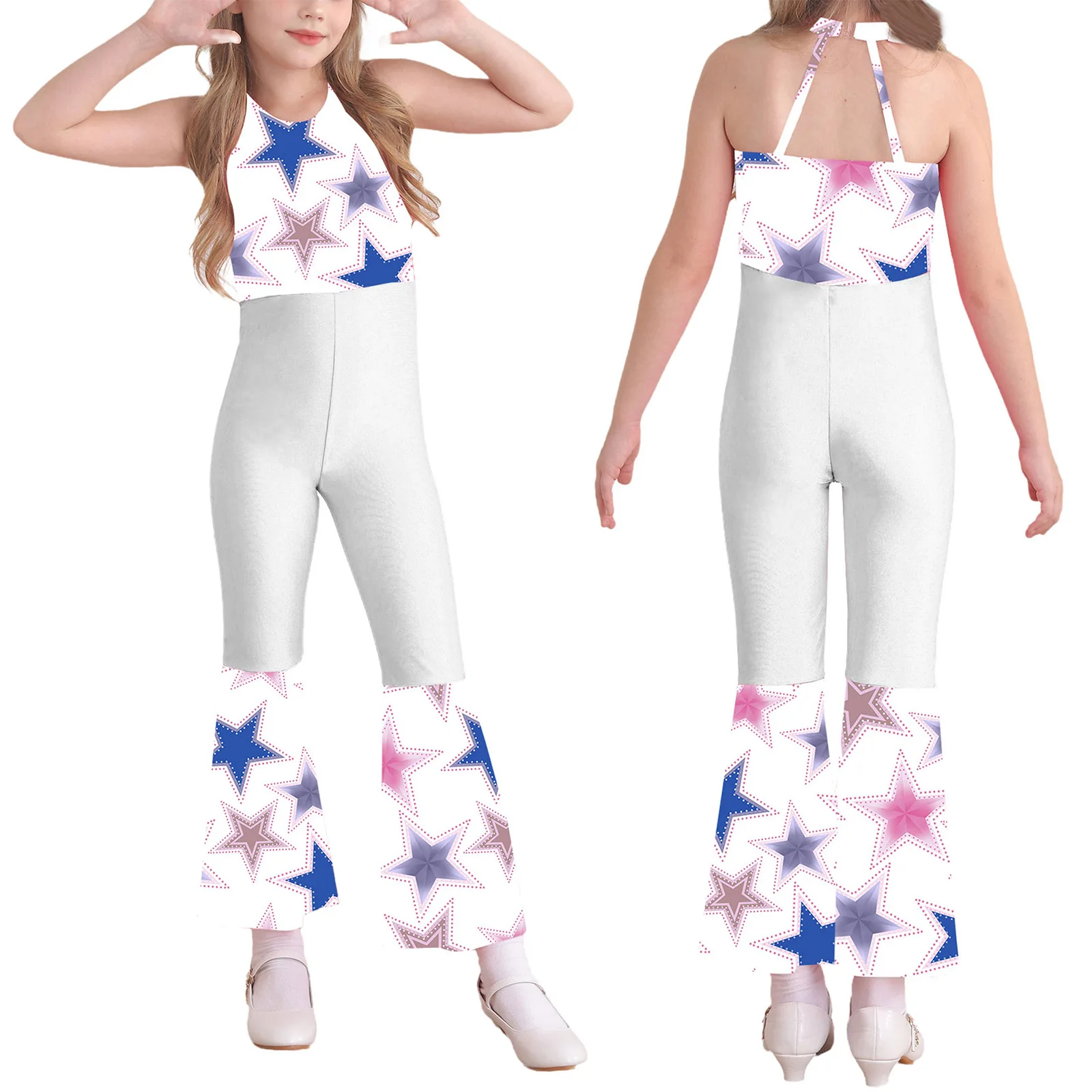 Vxuxlje Justaucorps Gymnastique Fille à Paillettes - Combinaison Danse Disco 70s 80s Pour Halloween Et Spectacles