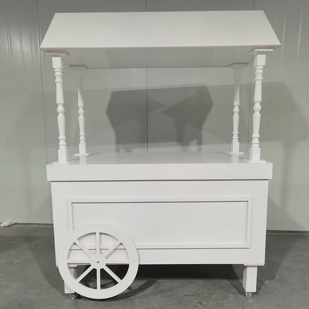 

Elegant White Sweet Cart Party Decoration Food Candy Cart From Wedding Factory Supplies