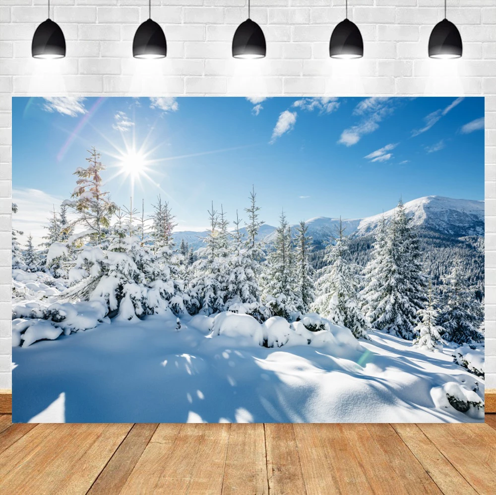 Laeacco Witte Kerstboom Winter Bos Landschap Room Decor Achtergrond Fotografische Foto Achtergrond Voor Foto Studio