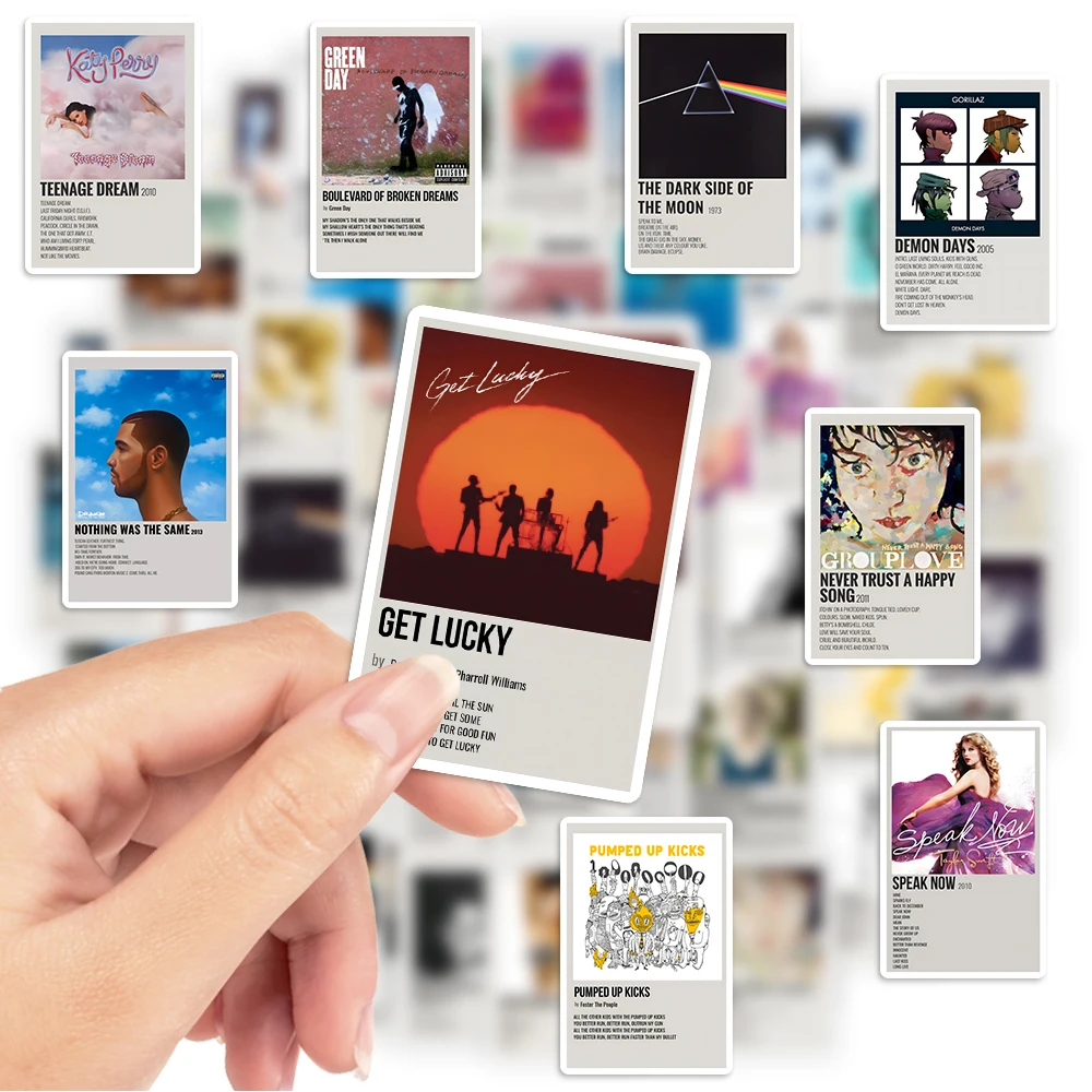 ملصقات مجموعة الموسيقى DIY لعبة أطفال هدية ملصق تزيين لمجلة القصاصات وأجهزة الكمبيوتر المحمولة وحقيبة الهواتف وزجاجات الأمتعة المقاومة للماء #2