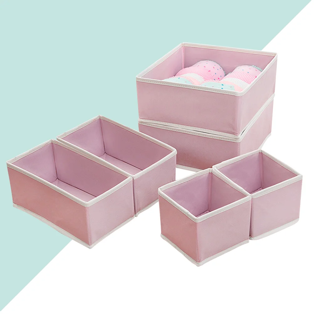 

1Set Bra Storage Box Cloth Construction Underwear Organizer Drawer Closet Storage Box Pink for Women Underskirt Case