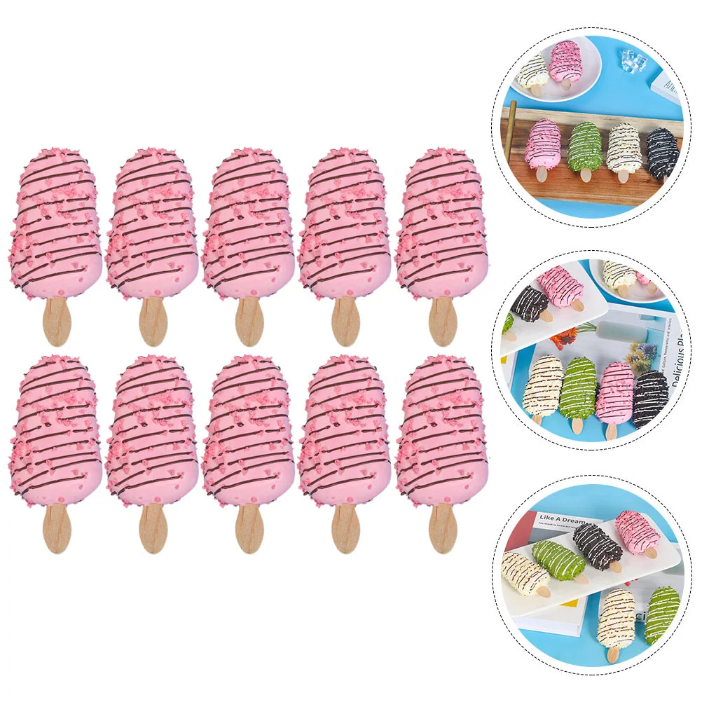 Simulation de modèle de crème glacée artificielle, faux aliments Popsicle, accessoires photo en PVC, 10 pièces