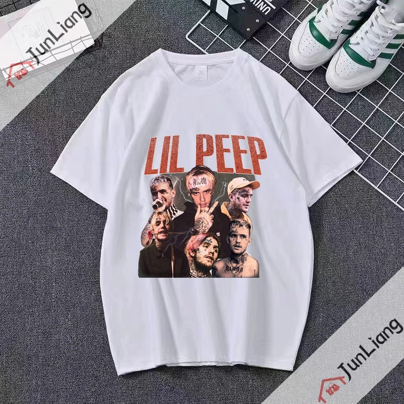 Lil Peep Graphic T Shirts Hip Hop Rap Short Sleeve Fashion Design Fans Top Streetwear Printed T-shirt Men Clothing Y2k Harajuku