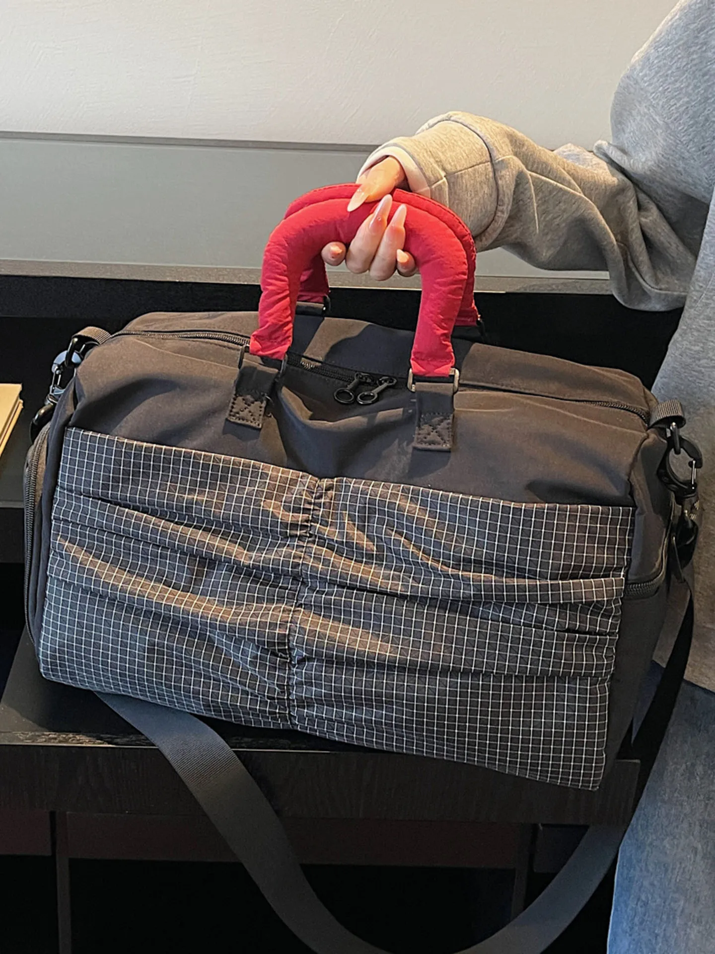 lightweight-travel-bag-luggage-handbag-unisex-short-trip-portable-shoulder-crossbody-bag-nylon-material-foldable-no-wheel