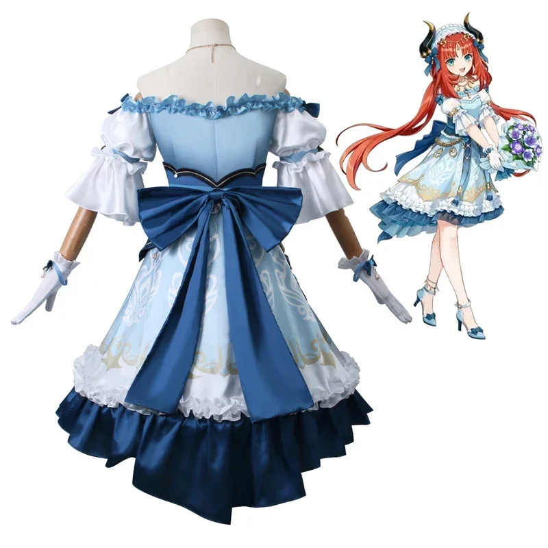 Nilou Cosplay Kostüm Genshin Impact Perücke Rote Haare Frauen Tänzerin Kleid Karneval Uniform Anime Halloween Kostüme