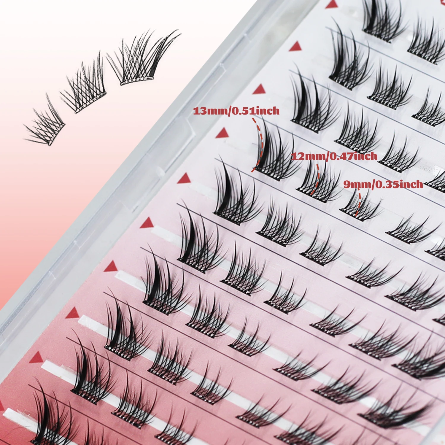 ขนตาปลอมแบบติดเอง ชุดต่อขนตา ทรง C แบบธรรมชาติ 60 ชิ้น ขนตาแบบติดกาวสำเร็จรูป ขนาด 9-13 มม. ไม่ต้องใช้กาว ขนตาแบบเส้นต่อเส้น