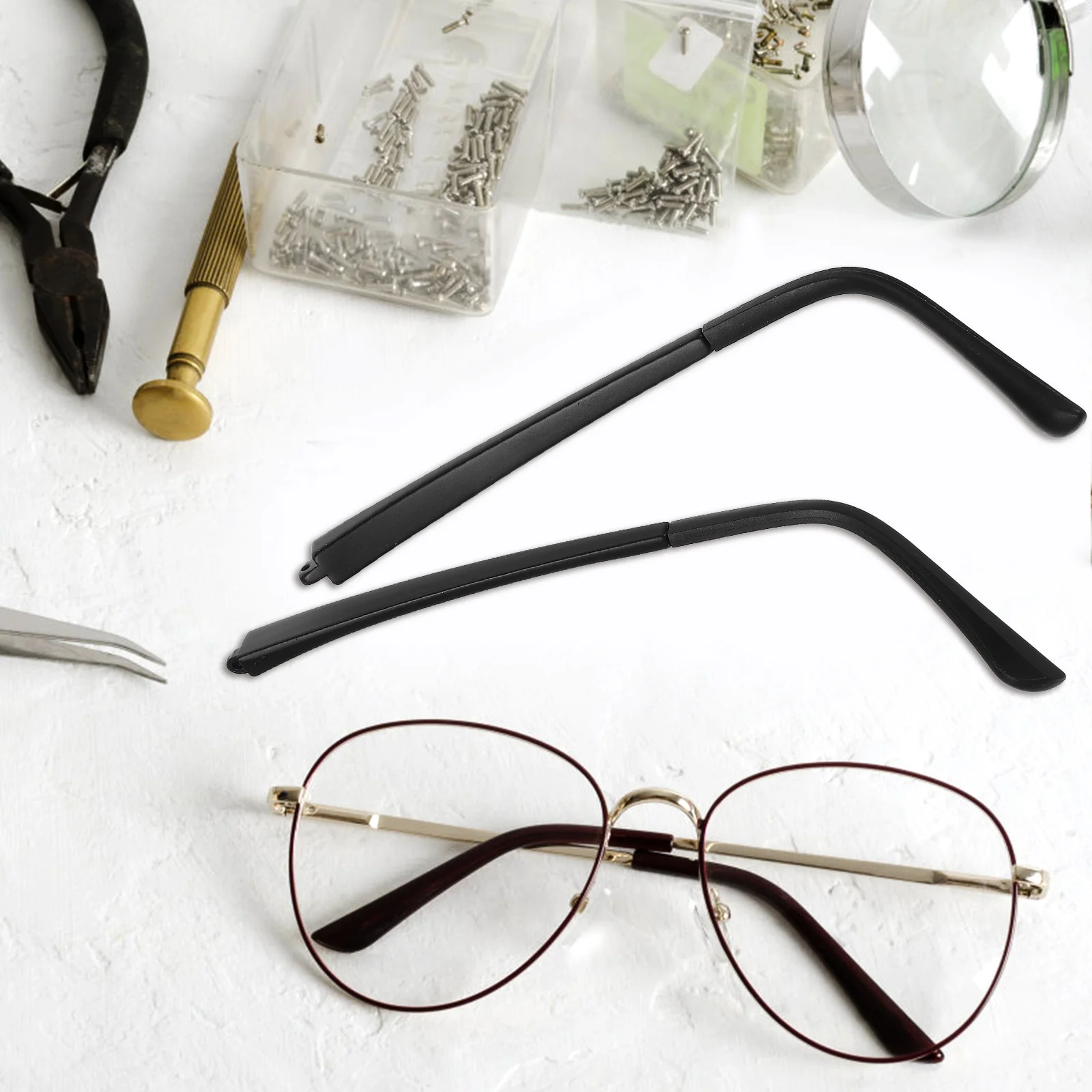 

2 Pairs Eyeglasses Accessories Replacement Temple Arm Legs for Glasses Frame Repair Universal Nonslip Lightweight Comfortable