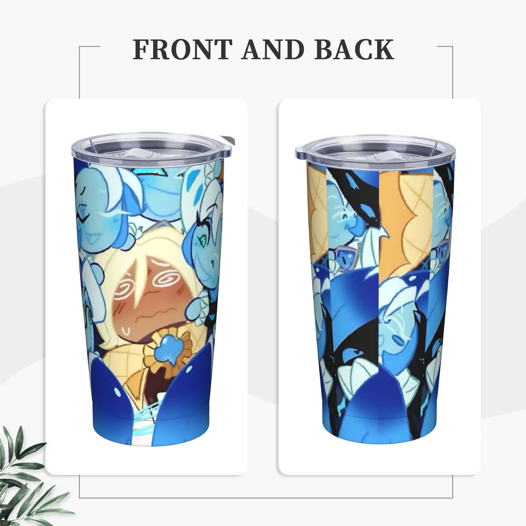 Pure Vanilla Shadow Milk Cookie Run Tumbler Vacuum Insulated Game Thermal Cup Stainless Steel Office Home Mugs Spill Proof, 20oz