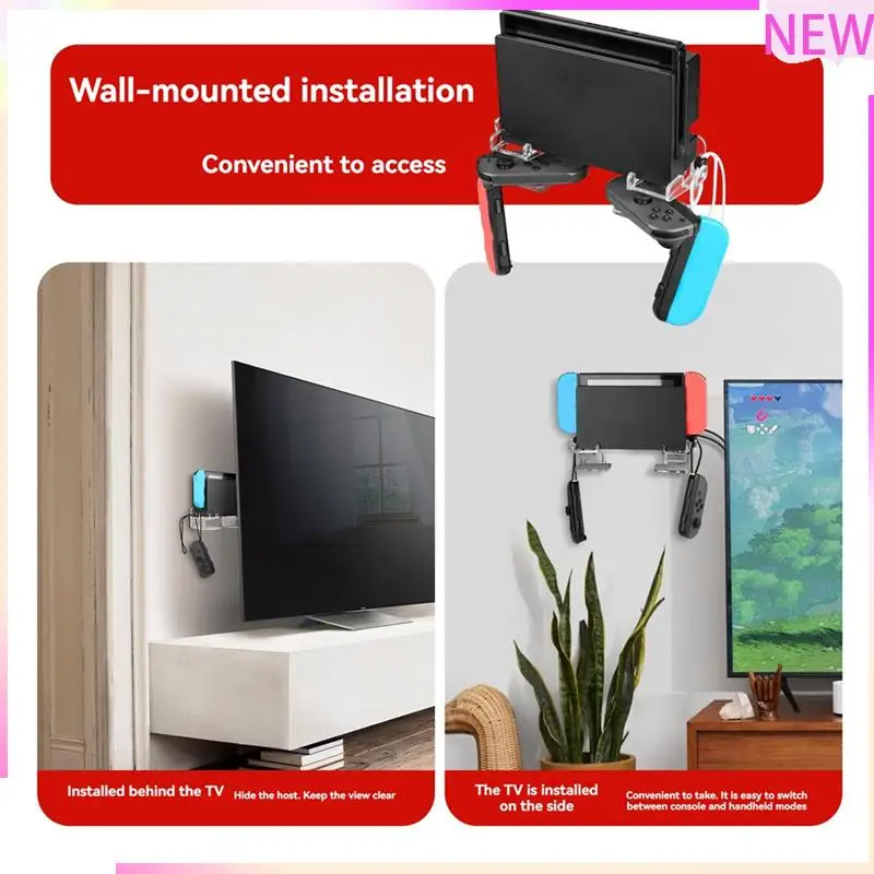 

B27B Wall Mount Holder For Nintendo Switch1 Console Storage Bracket Acrylic Wall Mount