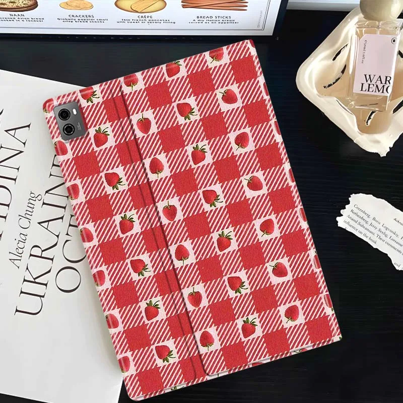 Cartoon Strawberry Flower Cover For Lenovo Xiaoxin Tab Pad K10 K11 Y700 P11 3rd GT Pro Plus Gen Tablet Case Gift