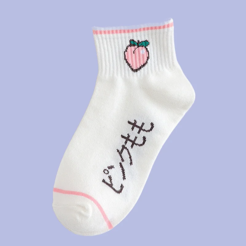 Chaussettes courtes japonaises mignonnes Harvey pour femmes, style collège, dessin animé, tube moyen, document solide, personnalité, 5/10 paires