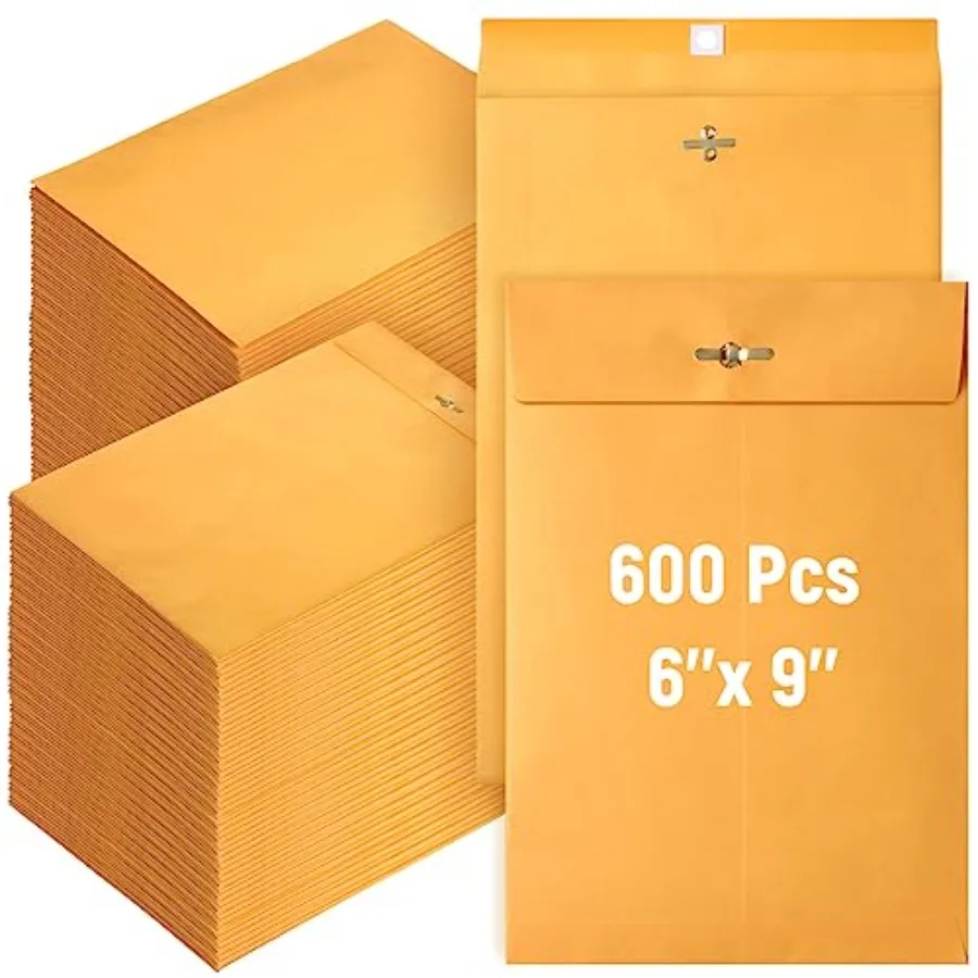 

00 Pcs Manilla Envelopes Clasp Envelopes Bulk Brown Kraft Catalog Letter with Clasp Closure and Gummed Seal 28lb Heavyweight Pa