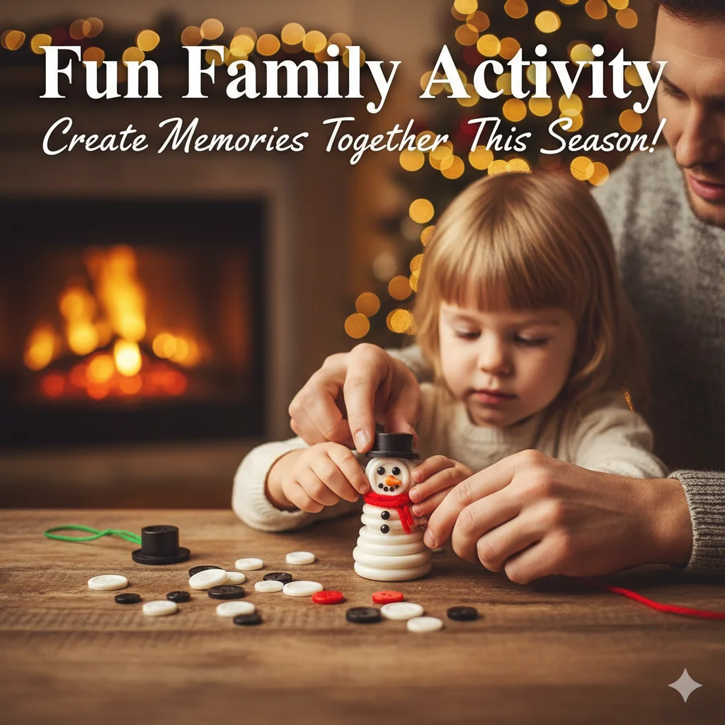 DIY Christmas Ornament Kit Make Your Own Snowman Santa Angel Tree Button Crafts Handmade Decor Kids Family Holiday Activity