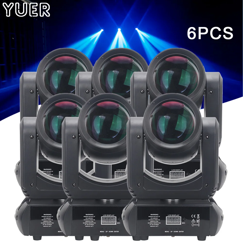 6PCS Mini LED 150W Moving Head Light Beam Spot 18 Rotating Prisms Dj Dmx Stage Light Effect Disco Dj Bar Home Party Wedding Lamp