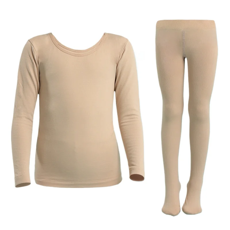 Spring Autumn Kids Thermal Underwear Set Fleece Thick Warm Dance Girls Long Johns Children Underwear 2-14 Years Kids Clothes Set