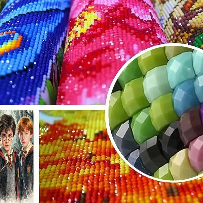 1 قطعة هاري بوتر هيرميون رون 5D DIY الماس طقم الطلاء ، الحفر الكامل معالج الفيلم السحري الفن ، تألق حجر الراين التطريز Ho