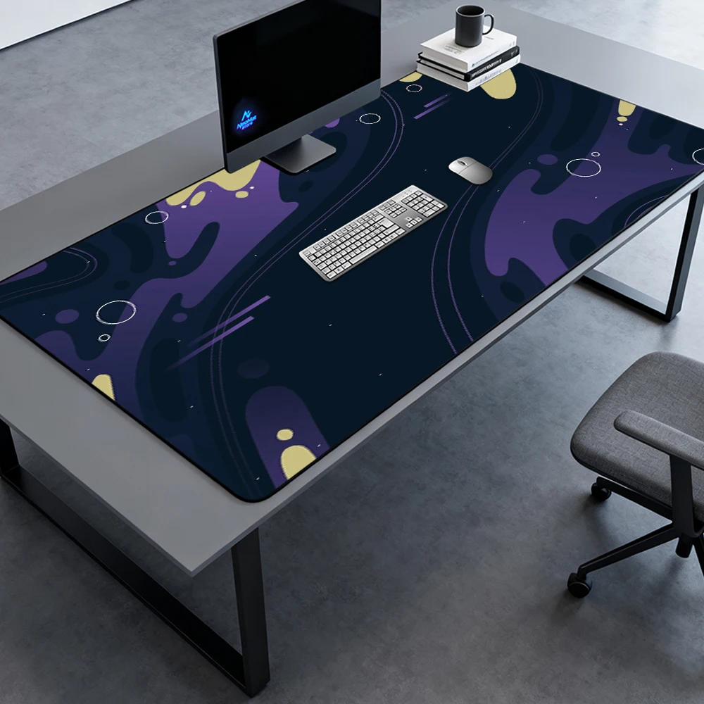 Liquid Swirl Mouse Pad Large Full Desk Mat 140x60 Gaming Mousepad Abstract Nonslip Yellow Purple Playmat Office Accessories