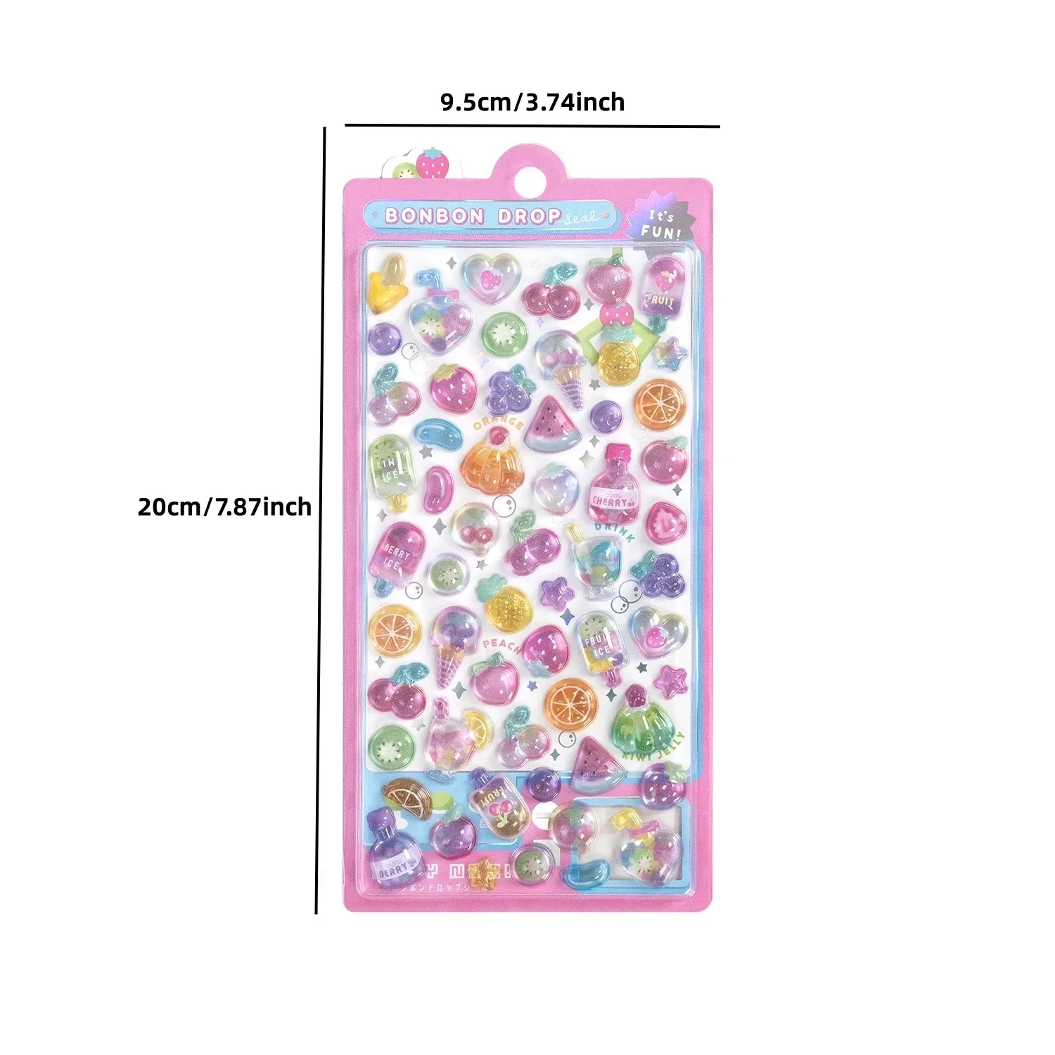Funny Sweet Furit Ice Cream Pets Drop 3D Relief Sticker Scrapbooking Diy Diary Decor Journaling Stationery Kawaii Stickers image 6