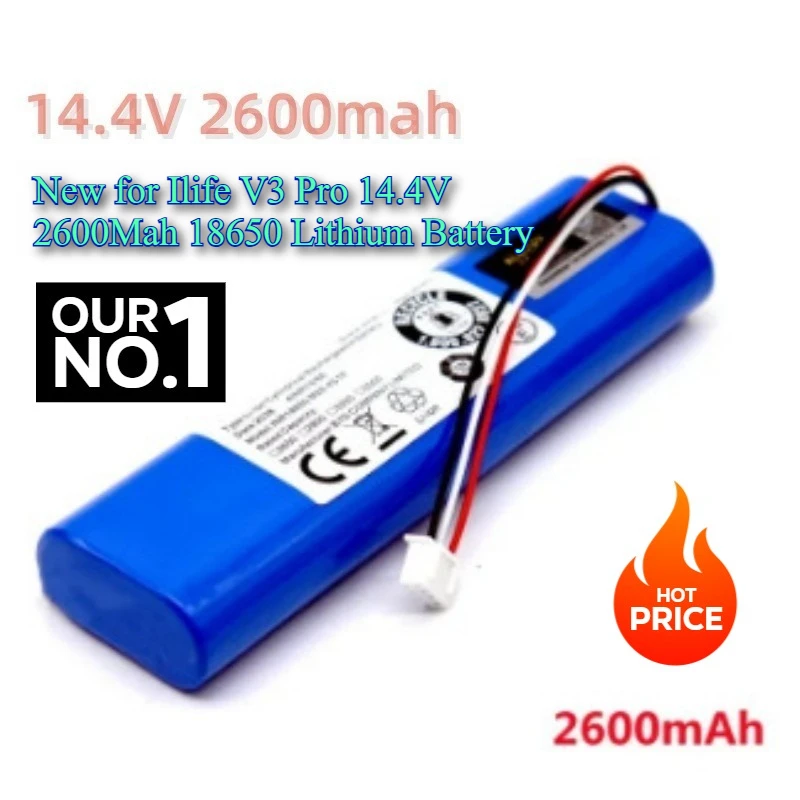 

New for Ilife V3 Pro 14.4V 2600Mah 18650 Lithium Battery