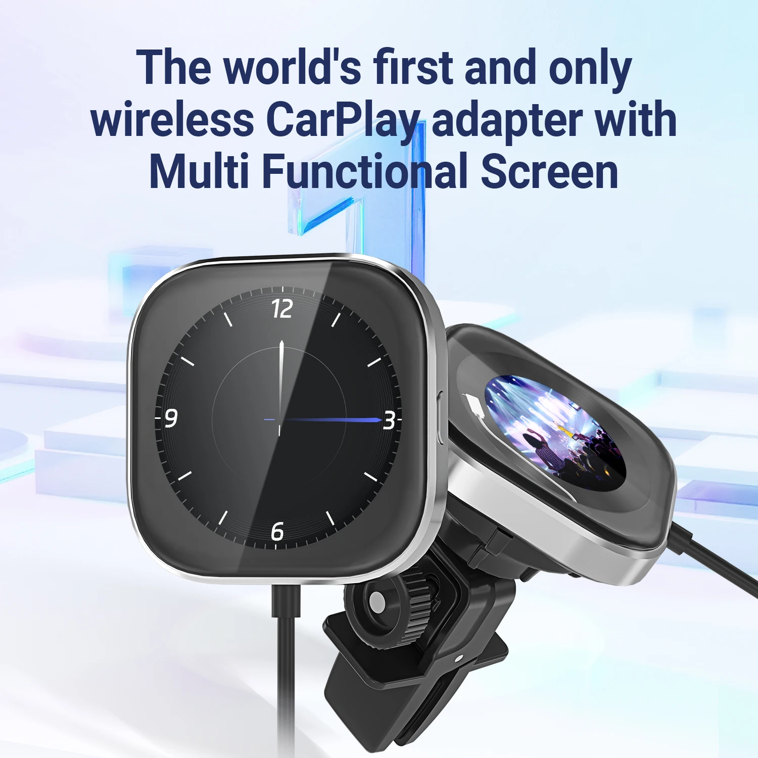 Wireless Car Play Adapter Clip Wireless Auto Adapter with Digital Screen Car Dilfuser Car Accessories