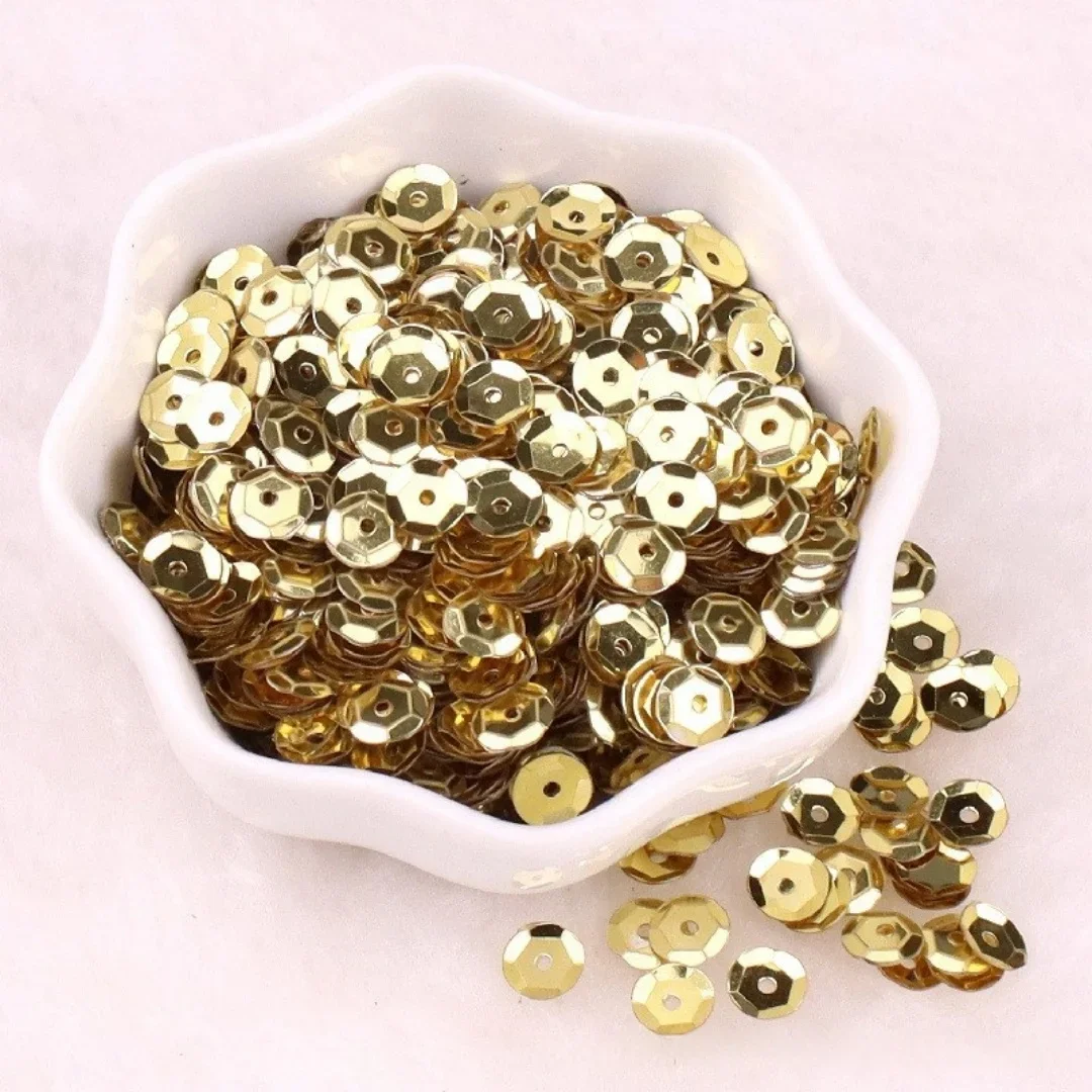 1000 pcs of 6mm silver sequins, curved pieces, laser circular concave pieces, bead pieces, DIY hand sewn clothing accessories, - Image 4