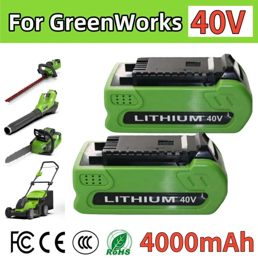 

For GreenWorks 40V Replacement Battery 29462 29472 40V 4000mAh Tools Lithium ion Rechargeable Battery 22272 20292 22332